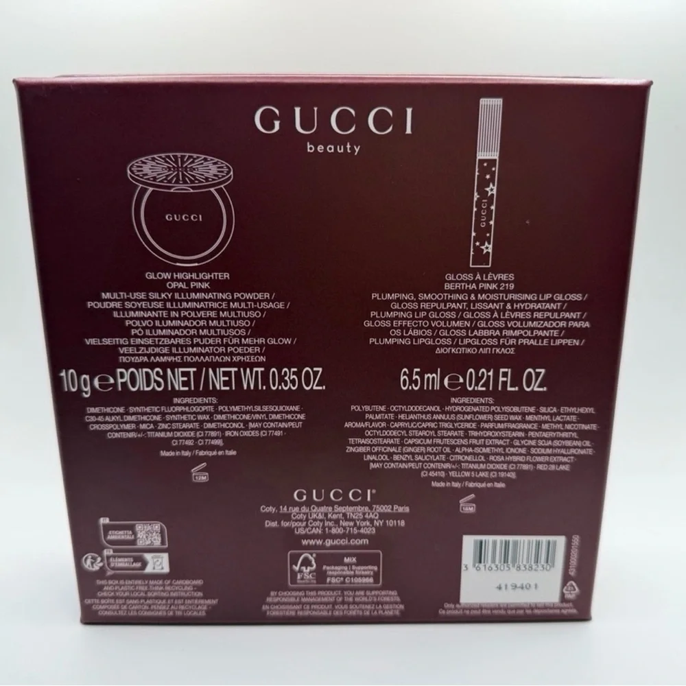Gucci Highlighter and Lip Gloss set